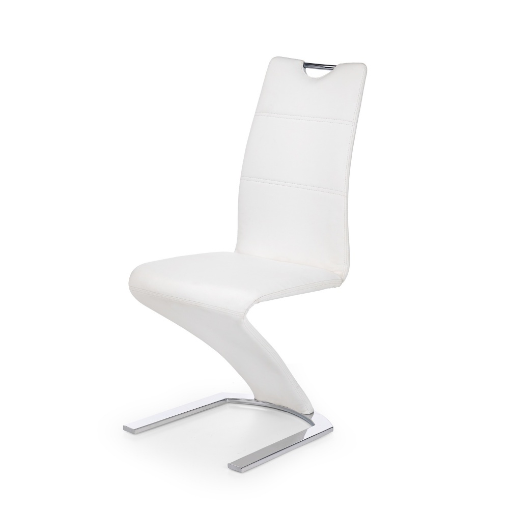 Krzesło tapicerowane Prang białe - zdjęcie 1