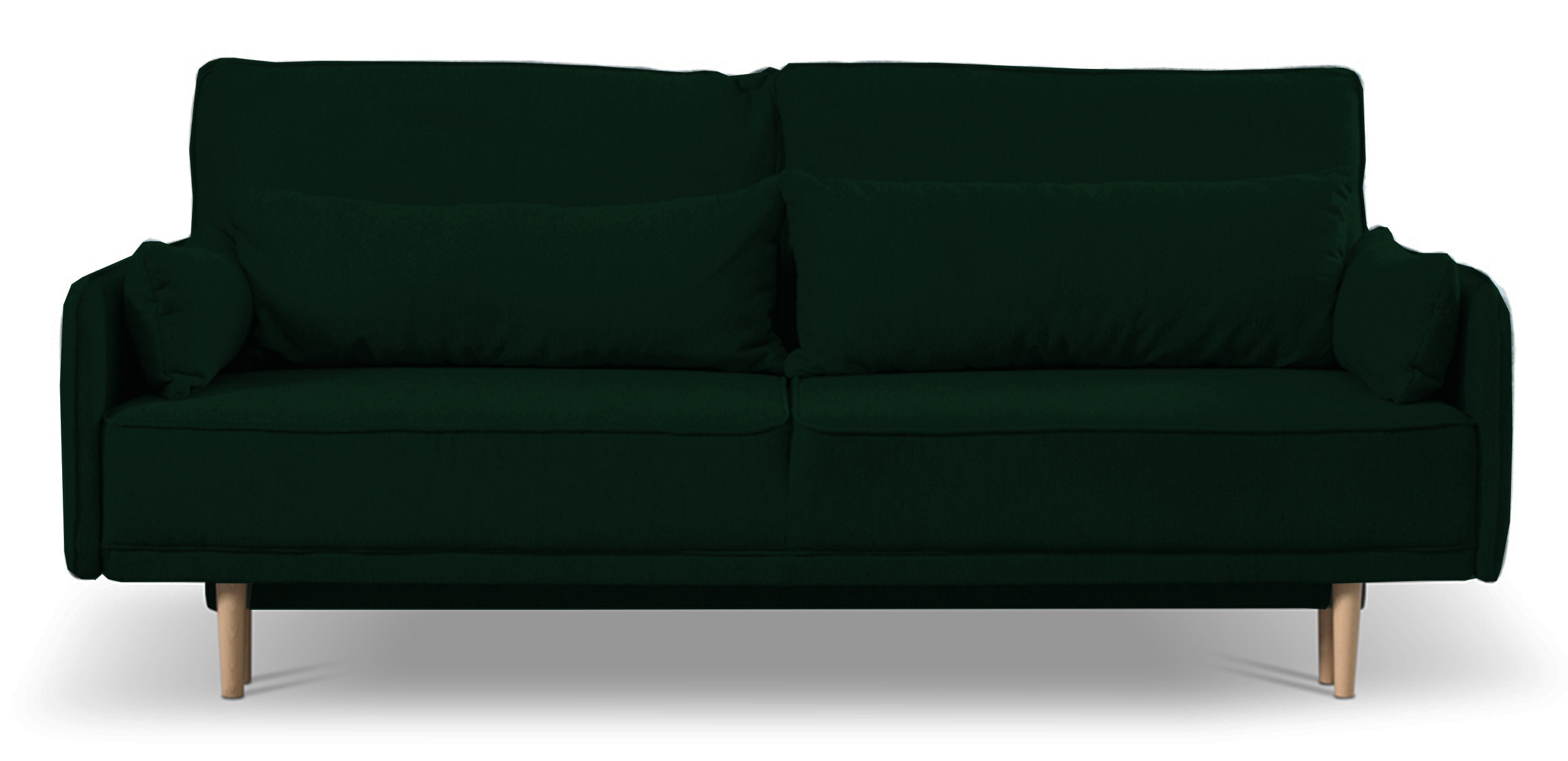 Kanapa rozkładana trzyosobowa Spider ciemnozielona welur hydrofobowy - zdjęcie 1