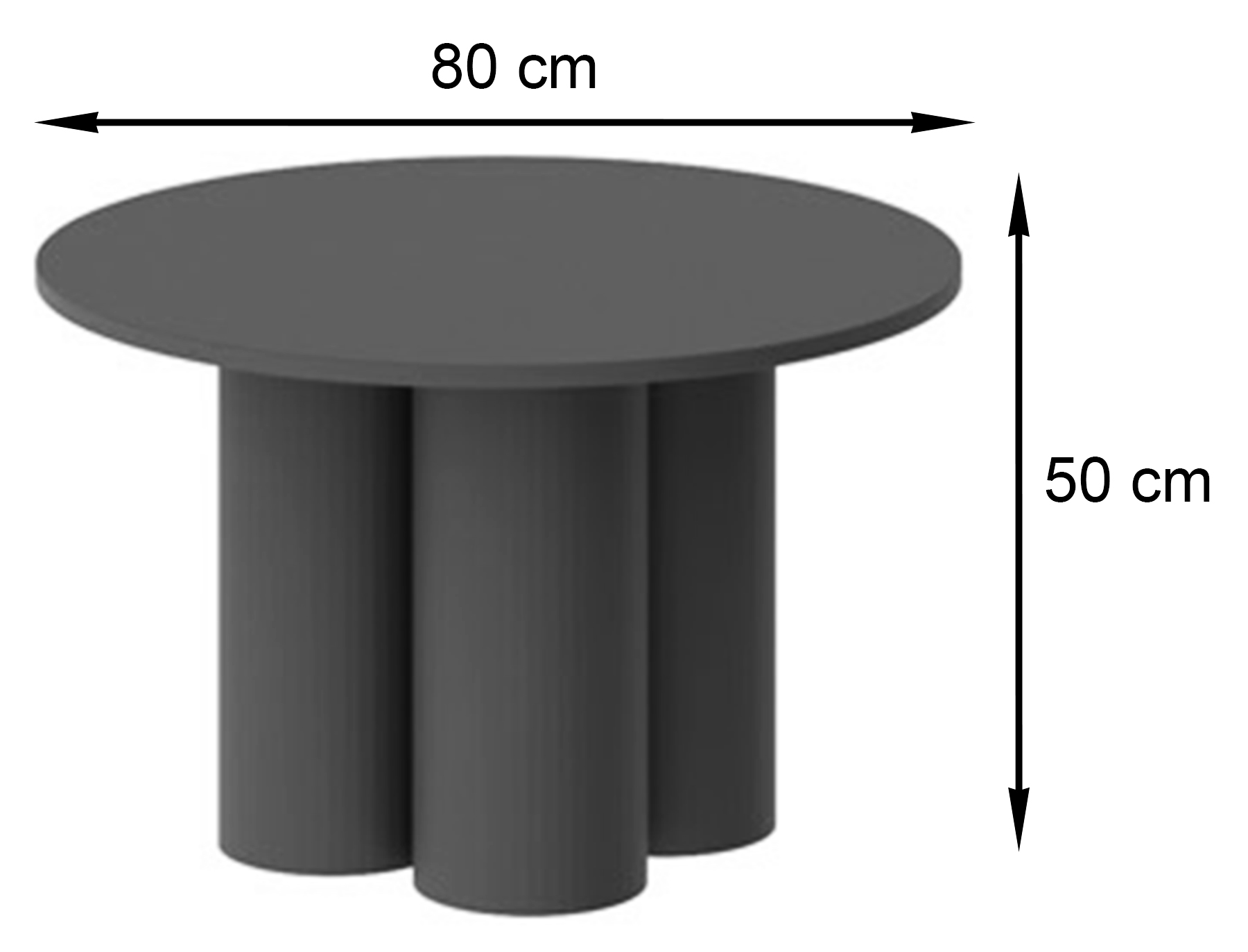Stolik kawowy Stessle okrągły 80 cm bordowy mat