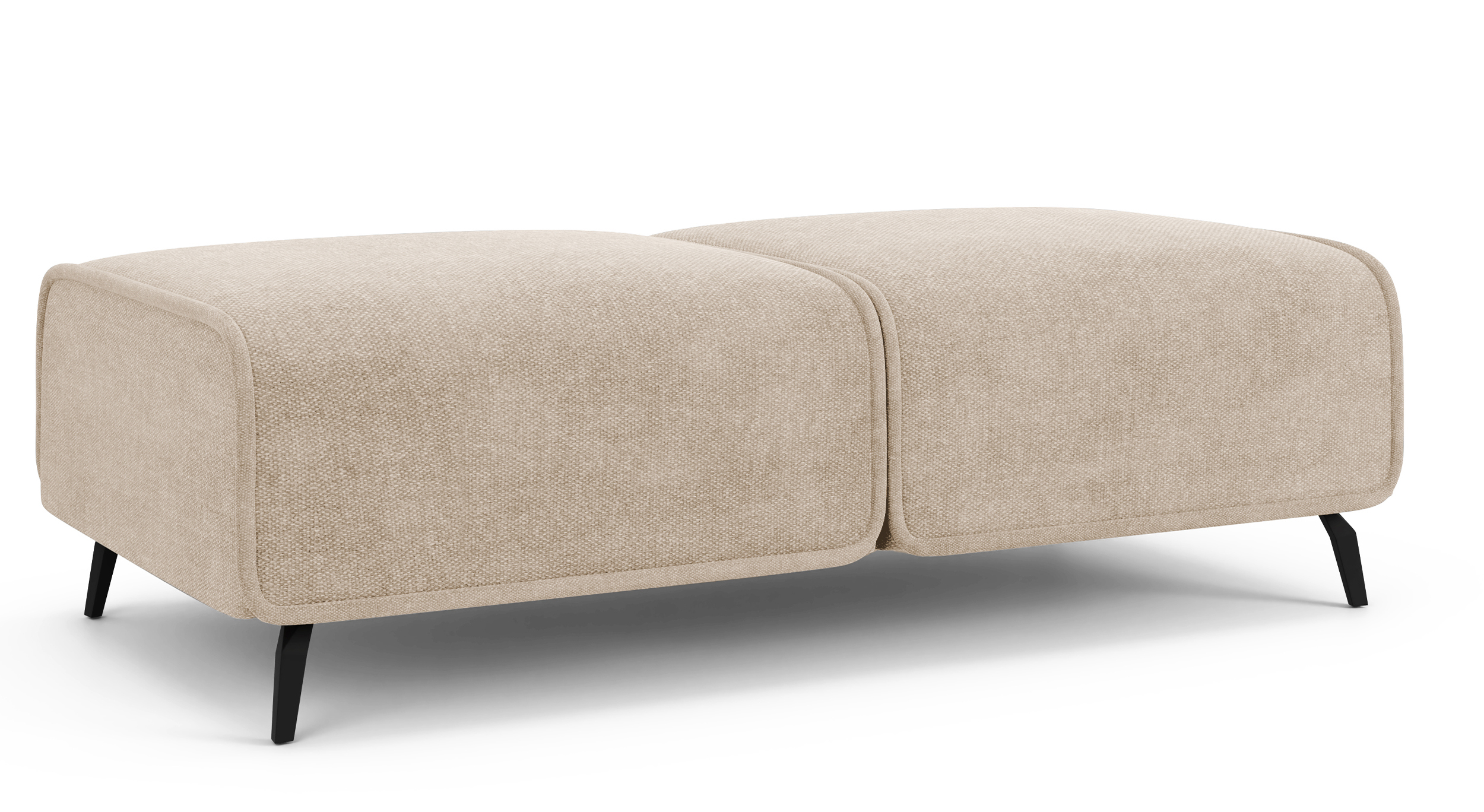 Pufa podwójna Rumbia beżowa szenil łatwoczyszczący - zdjęcie 1