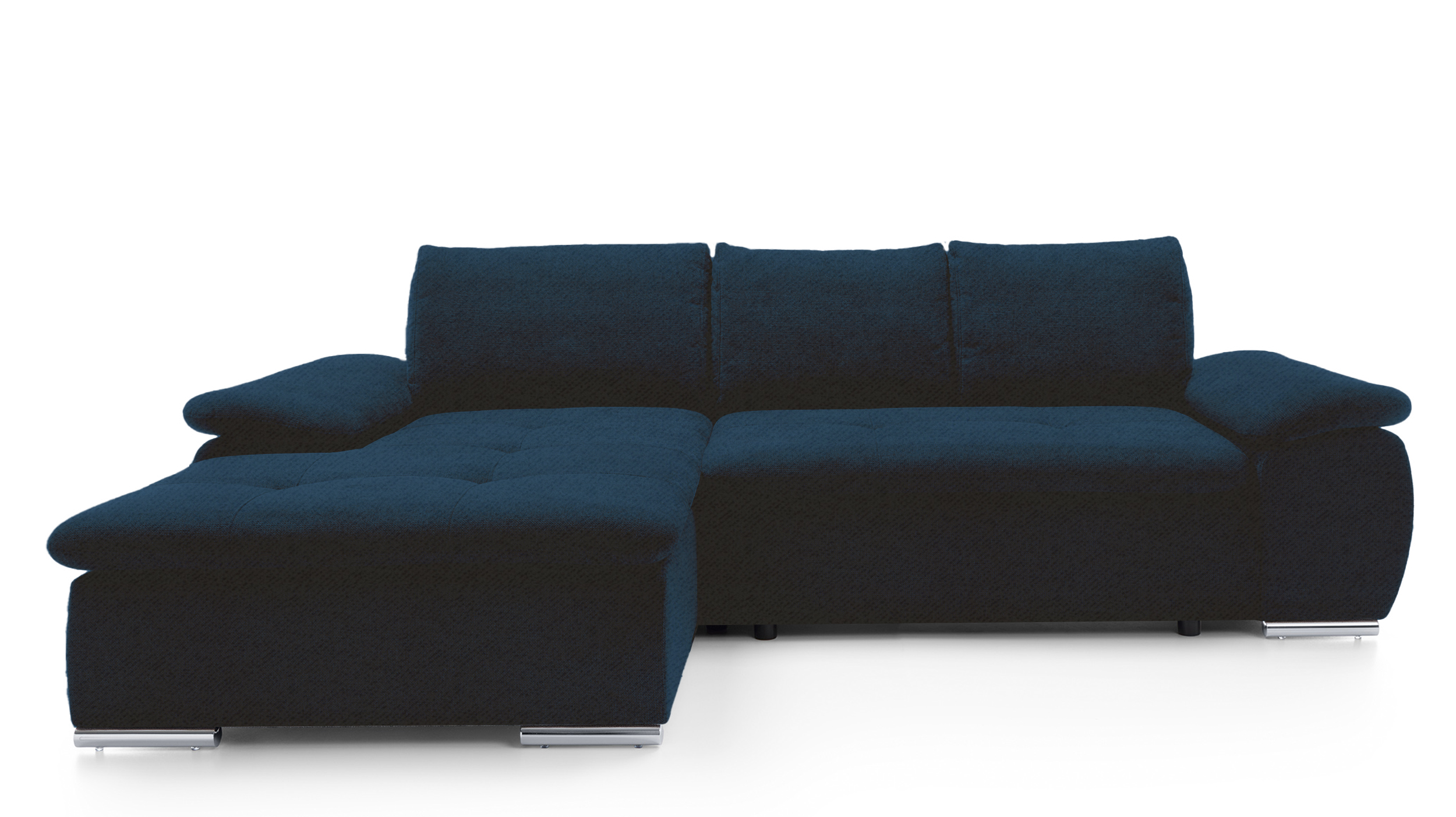 Narożnik z funkcją spania Amateo L-kształtny z pojemnikiem granatowy velvet hydrofobowy lewostronny - zdjęcie 1
