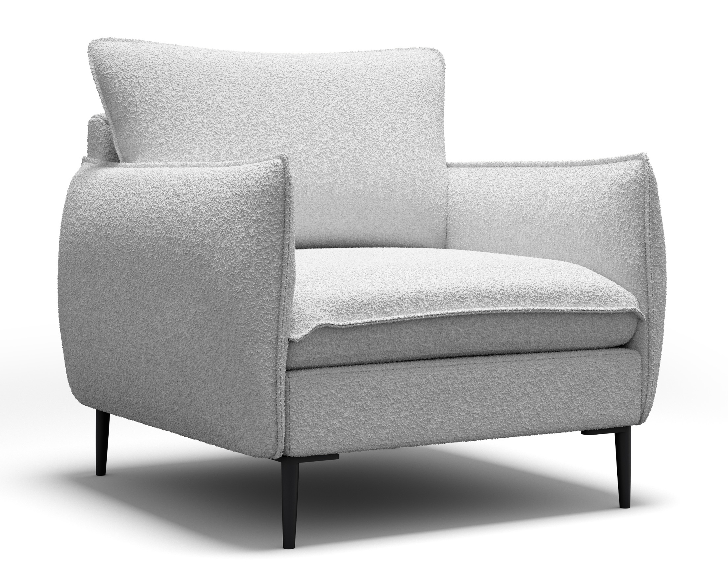 Fotel kubełkowy Cambiano szary w tkaninie boucle - zdjęcie 1