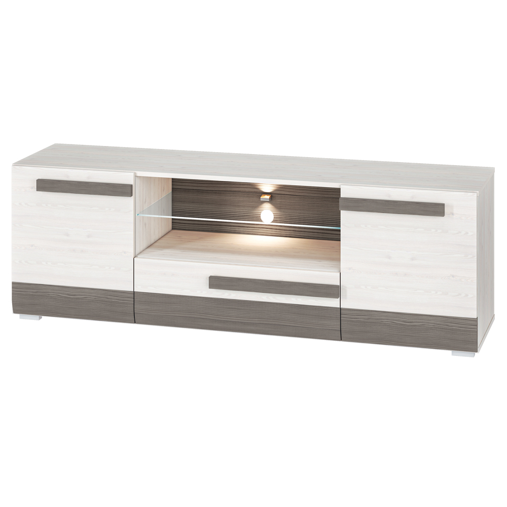 Szafka RTV Yokie dwudrzwiowa sosna śnieżna - zdjęcie 1