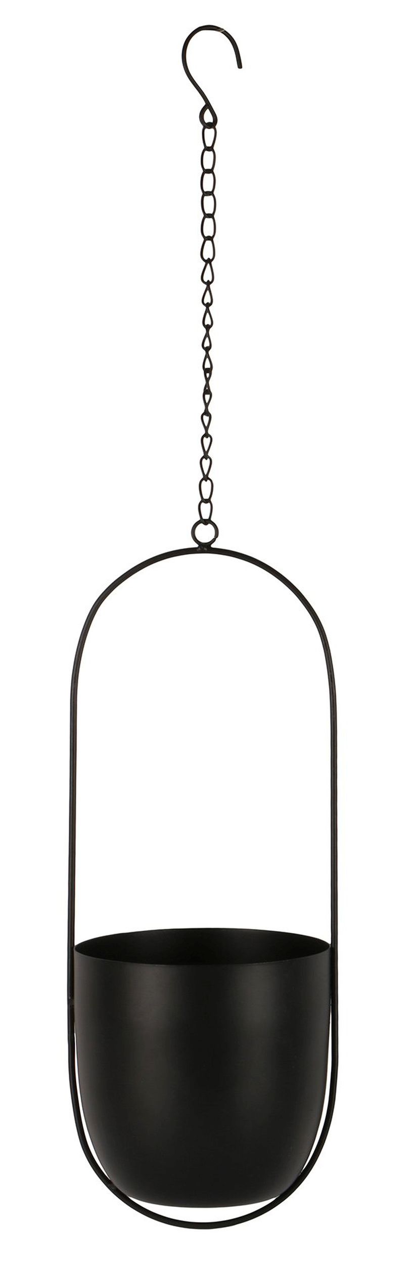 Doniczka wisząca Celenno czarna metalowa - zdjęcie 1