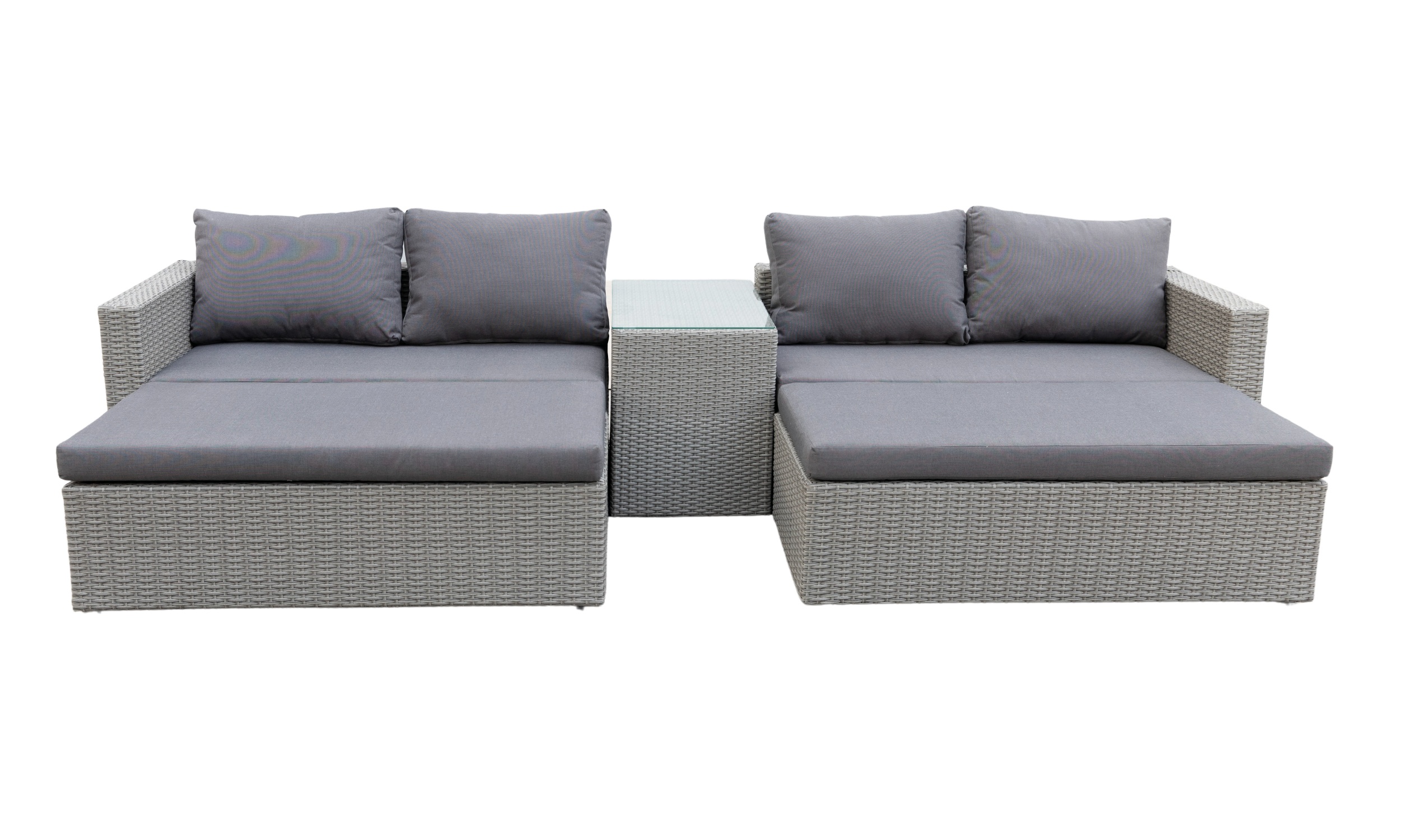 Zestaw mebli ogrodowych Ovistnes modułowy ze stolikiem szary - zdjęcie 1