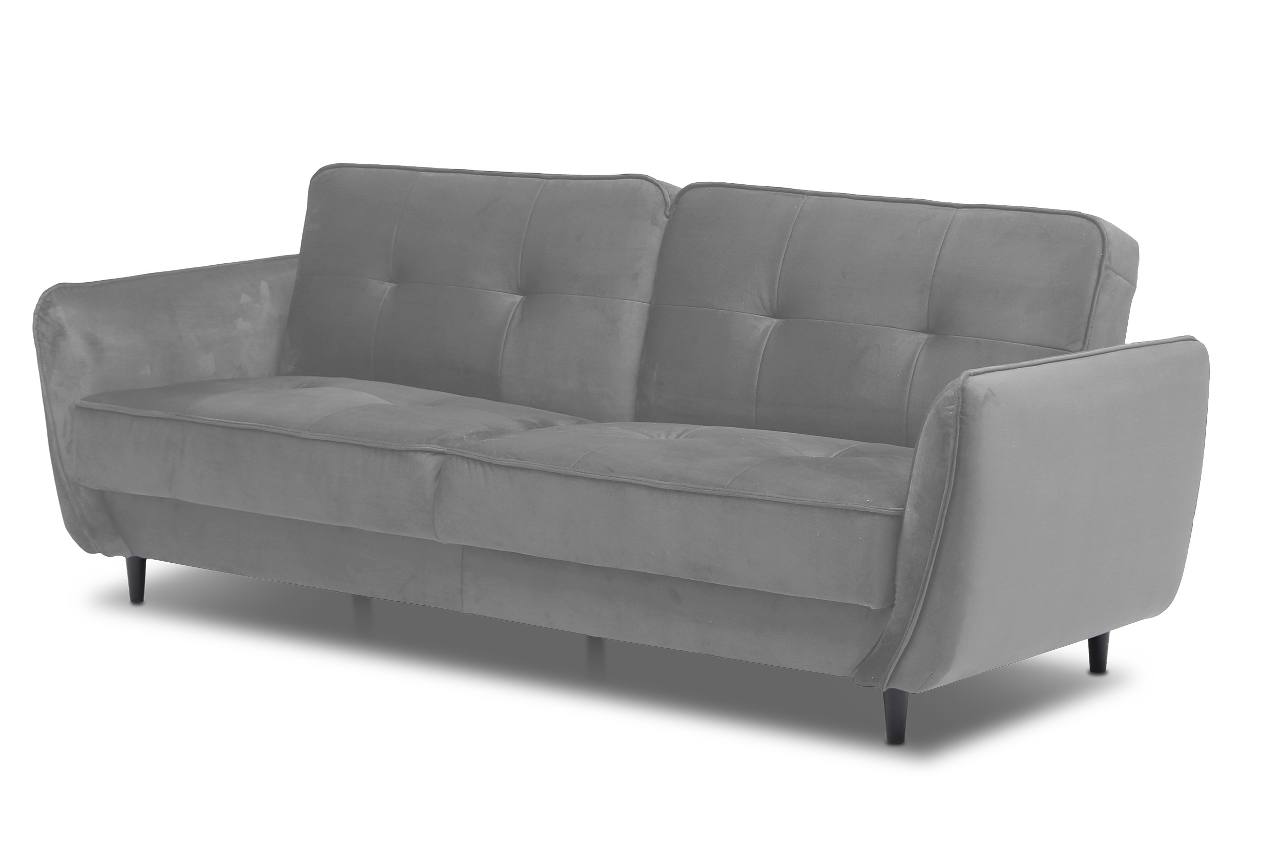 Wersalka rozkładana Topares z pojemnikiem szara welur hydrofobowy - zdjęcie 1