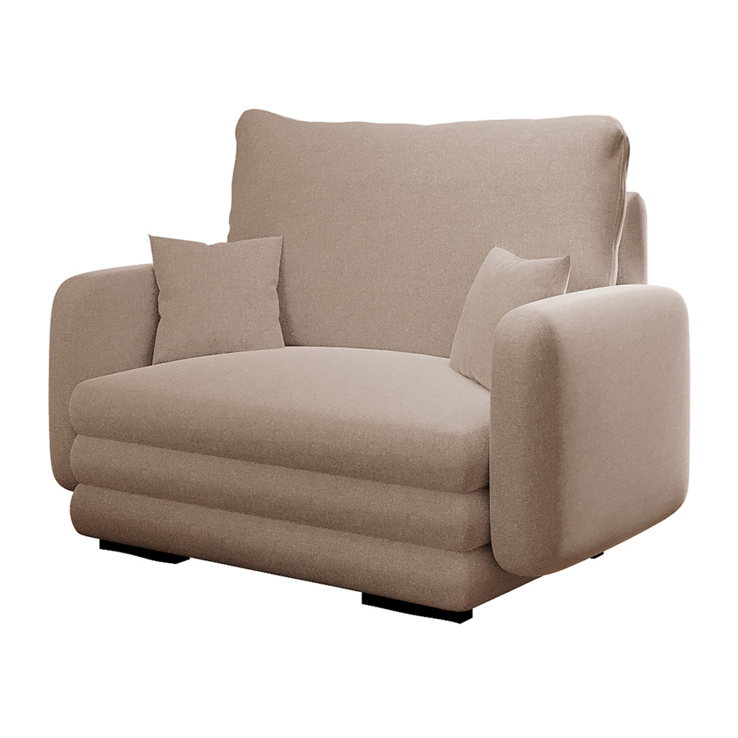 Fotel kubełkowy Lincino brązowy w tkaninie łatwoczyszczącej - zdjęcie 1