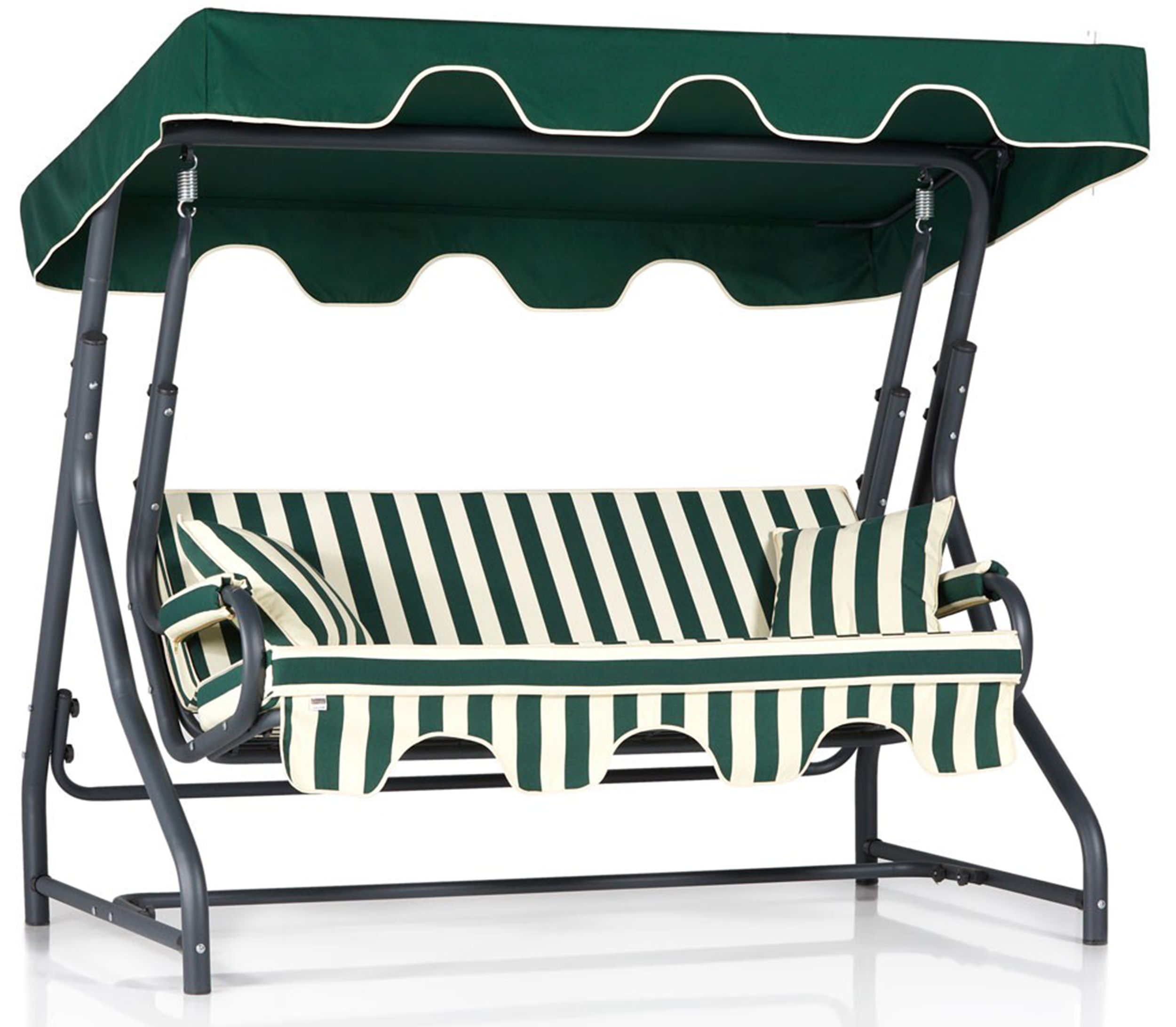 Huśtawka ogrodowa Cusibly 200 cm daszek ciemnozielony - zdjęcie 1