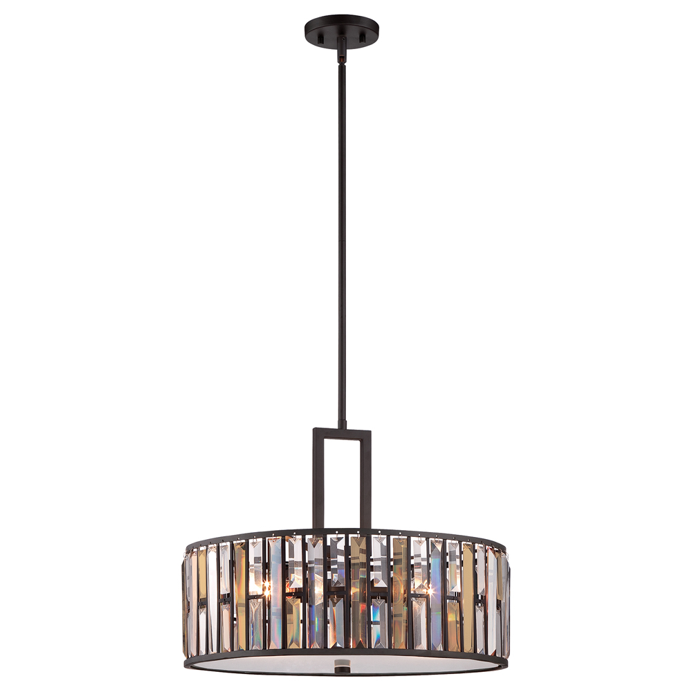 Lampa wisząca Giell z kryształu średnica 54 cm brązowa - zdjęcie 1