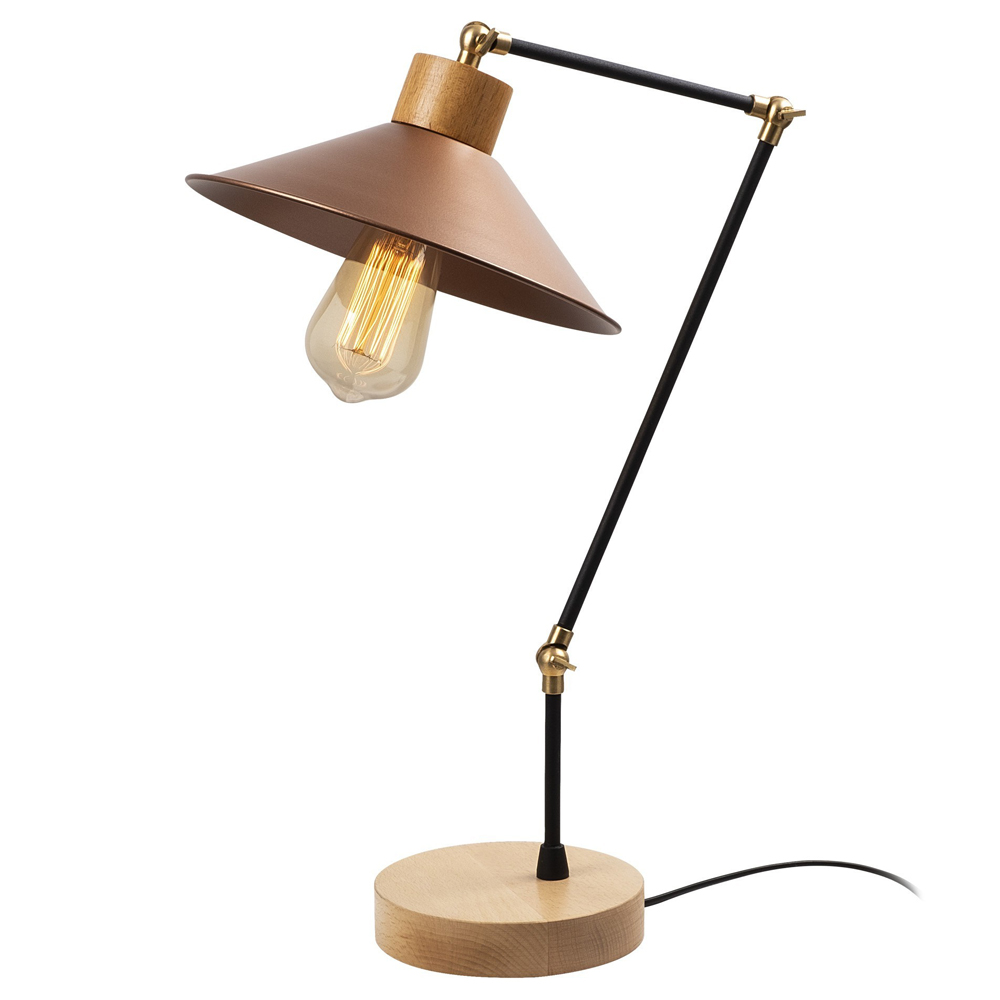 Lampa stołowa Jaspara kapelusz średnica 24 cm miedziana - zdjęcie 1