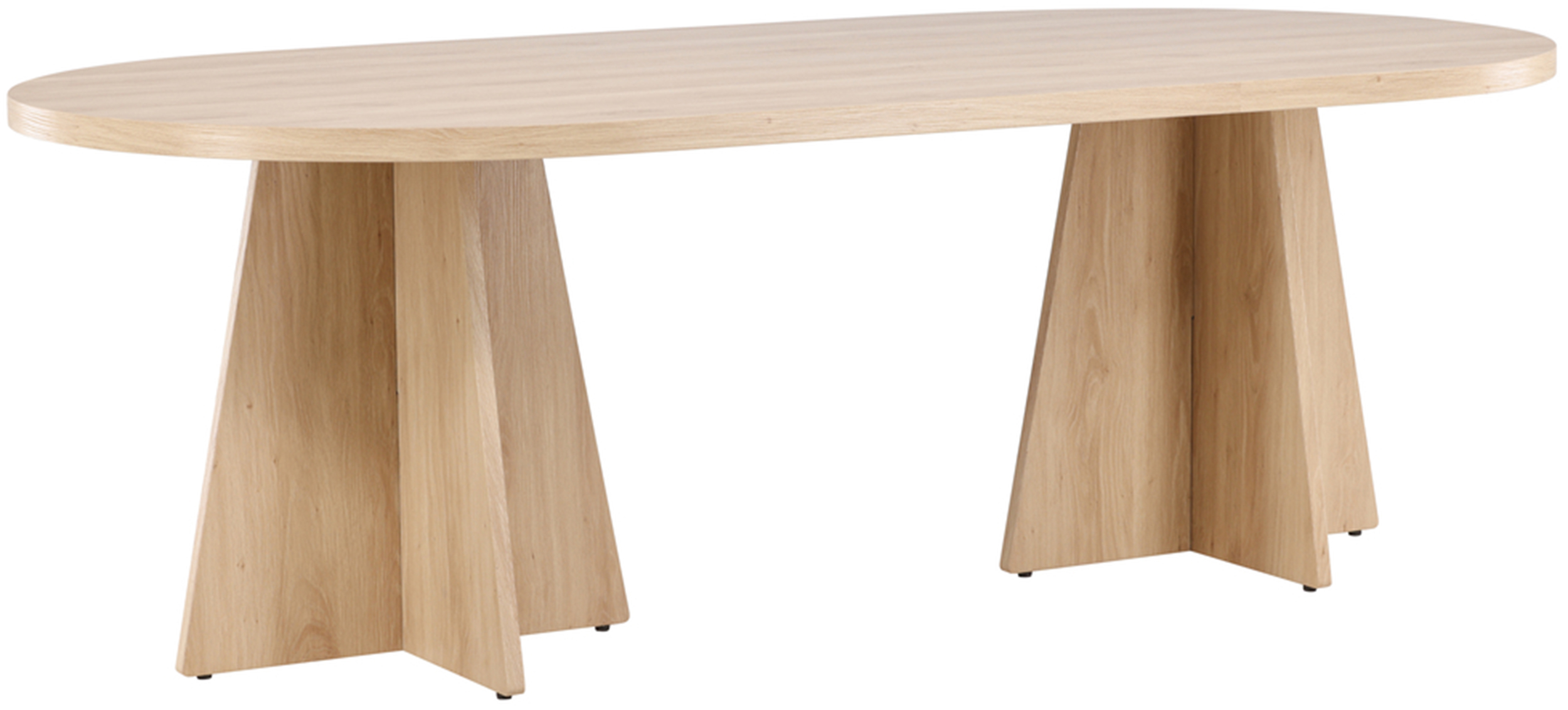 Stół do jadalni Quishly owalny 115 x 230 cm dąb bielony - zdjęcie 1