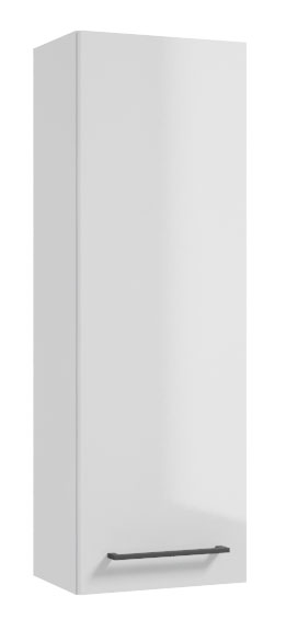 Szafka łazienkowa wysoka Modullac 30 cm wisząca biały połysk z czarnym uchwytem - zdjęcie 1