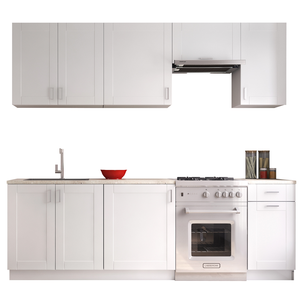 Zestaw mebli kuchennych Pettineo biały 240 cm - zdjęcie 1