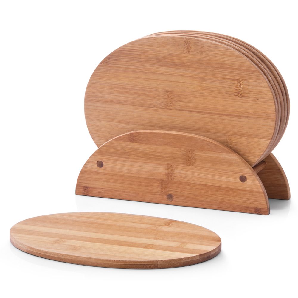 Zestaw sześciu desek do krojenia Wondle na stojaku - zdjęcie 1