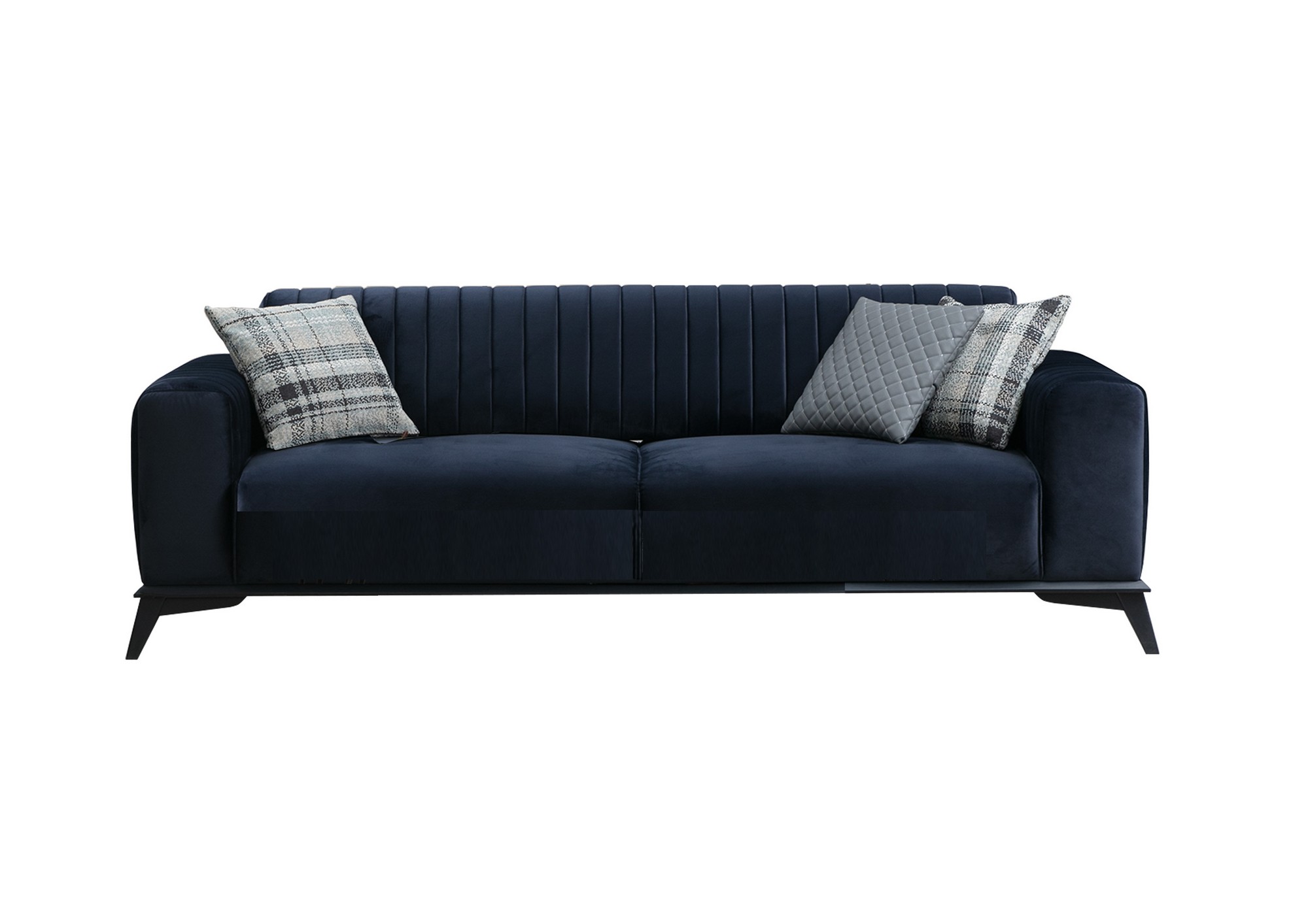 Sofa trzyosobowa Michiles 220 cm granatowa velvet - zdjęcie 1