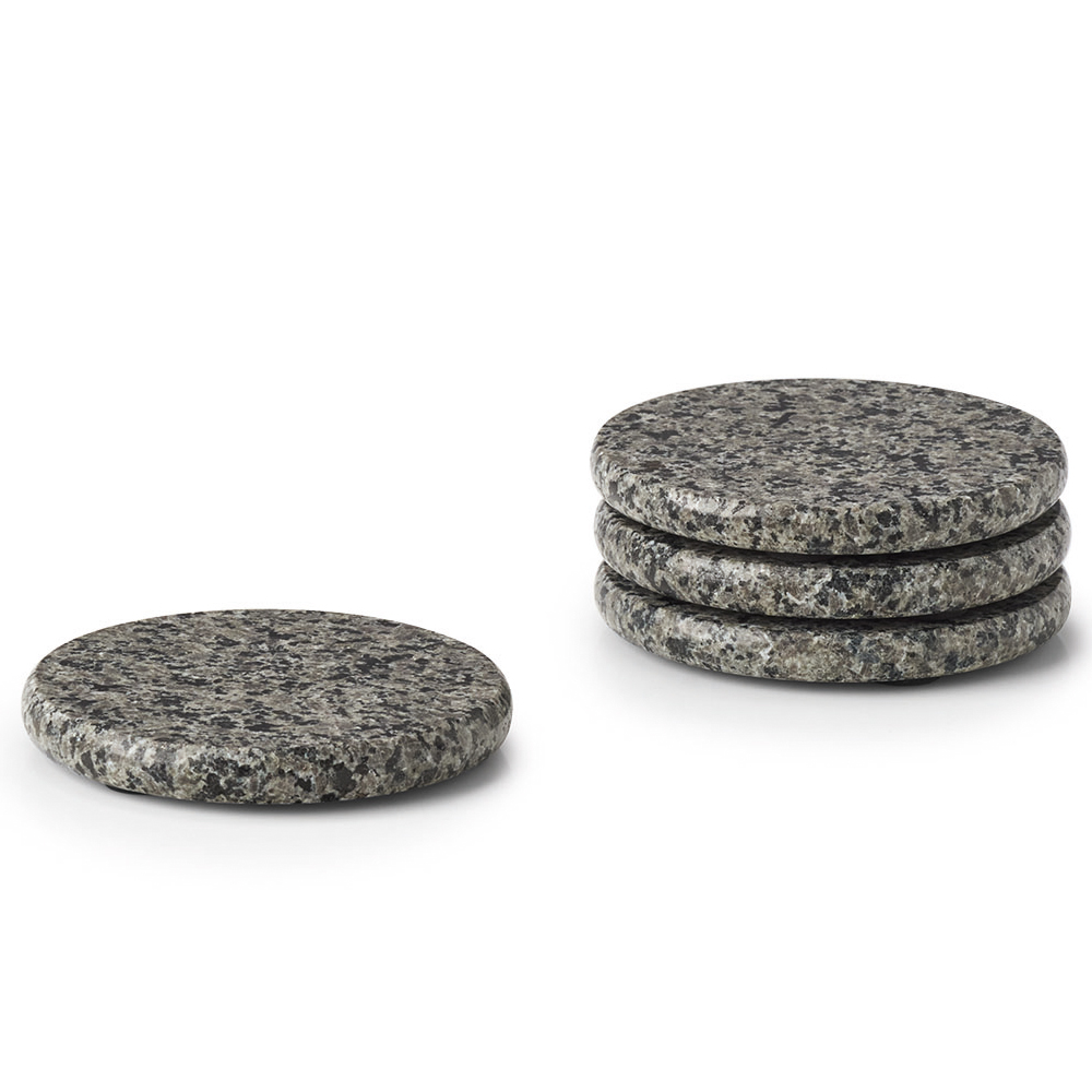 Zestaw czterech podkładek pod kubki Kaste z granitu szary - zdjęcie 1