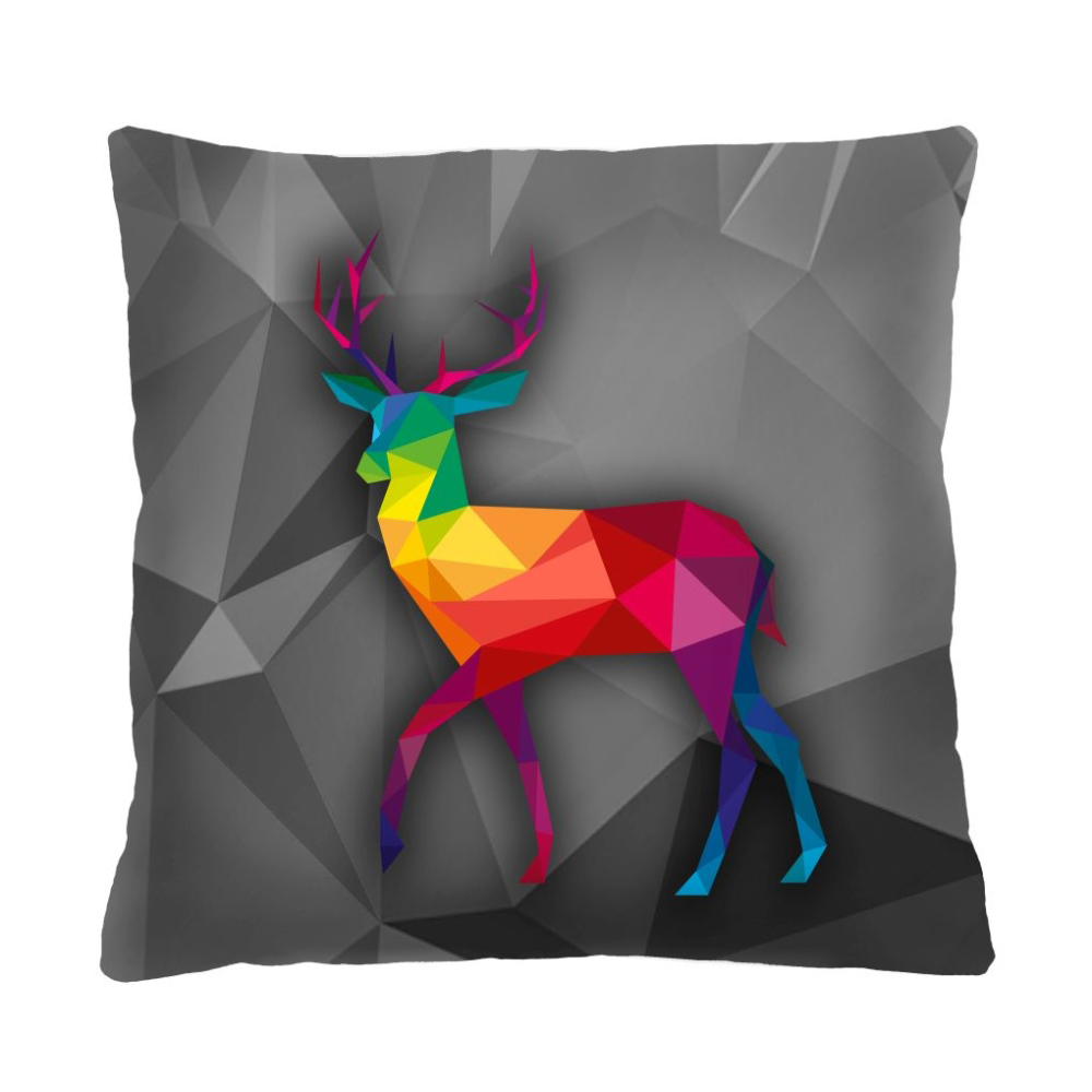 Poduszka dekoracyjna Diecca 40x40 cm z motywem kolorowego elenia - zdjęcie 1