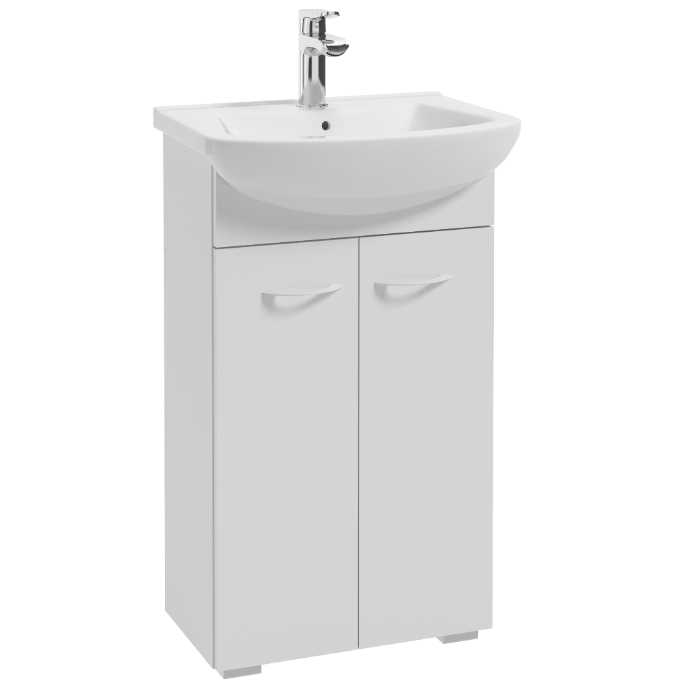 Szafka łazienkowa z umywalką Pikke biała - zdjęcie 1