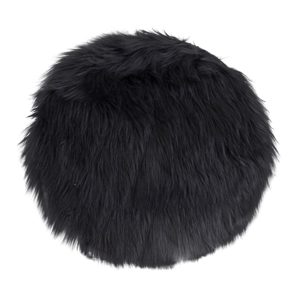 Siedzisko ze sztucznej skóry Terlino średnica 35 cm szare - zdjęcie 1