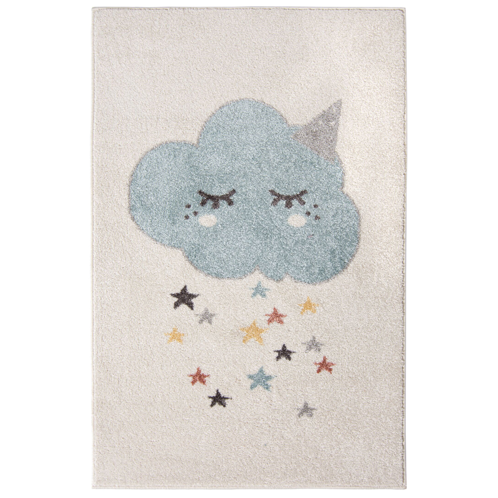 Dywan dziecięcy Fossie z motywem chmurki 80x120 cm kremowy - zdjęcie 1