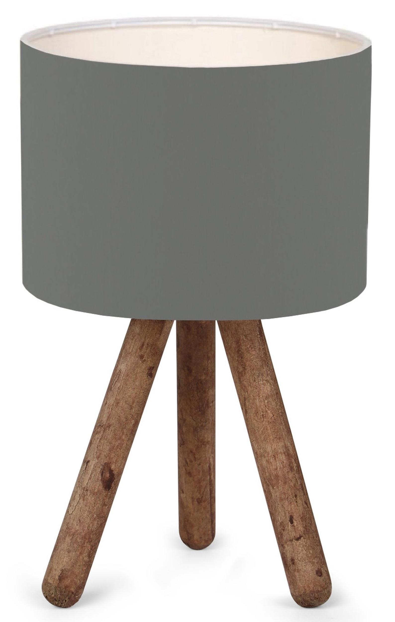 Lampka na biurko Fiestvier ciemnoszary klosz/drewno bukowe - zdjęcie 1