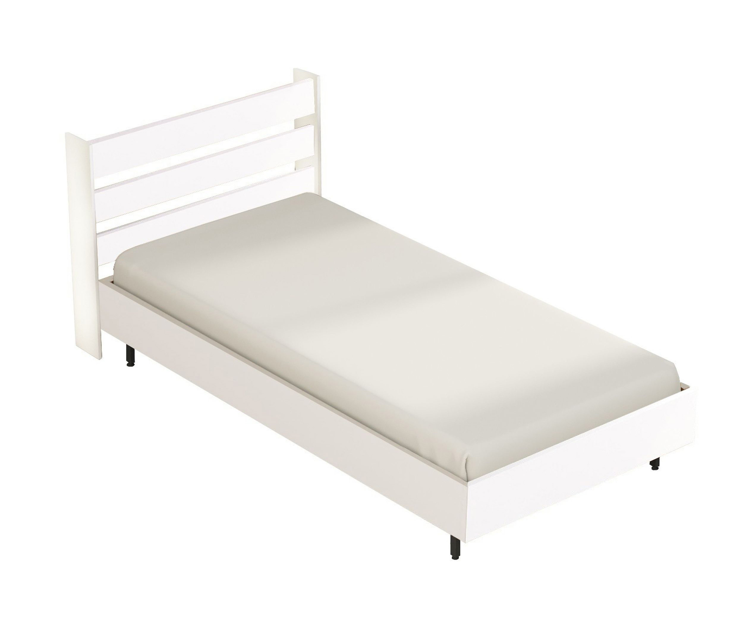 Łóżko jednoosobowe Plunism białe - zdjęcie 1