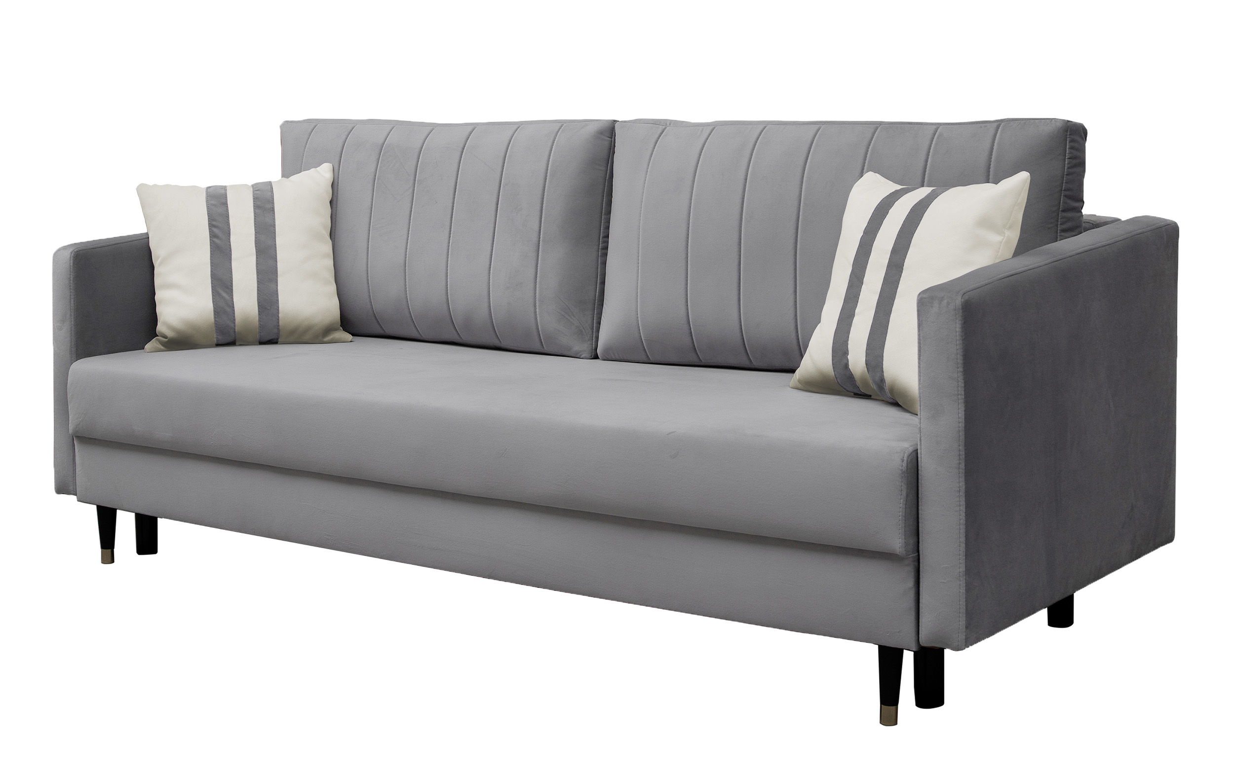 Kanapa Balabay rozkładana trzyosobowa z pojemnikiem szara nogi czarne  - zdjęcie 1