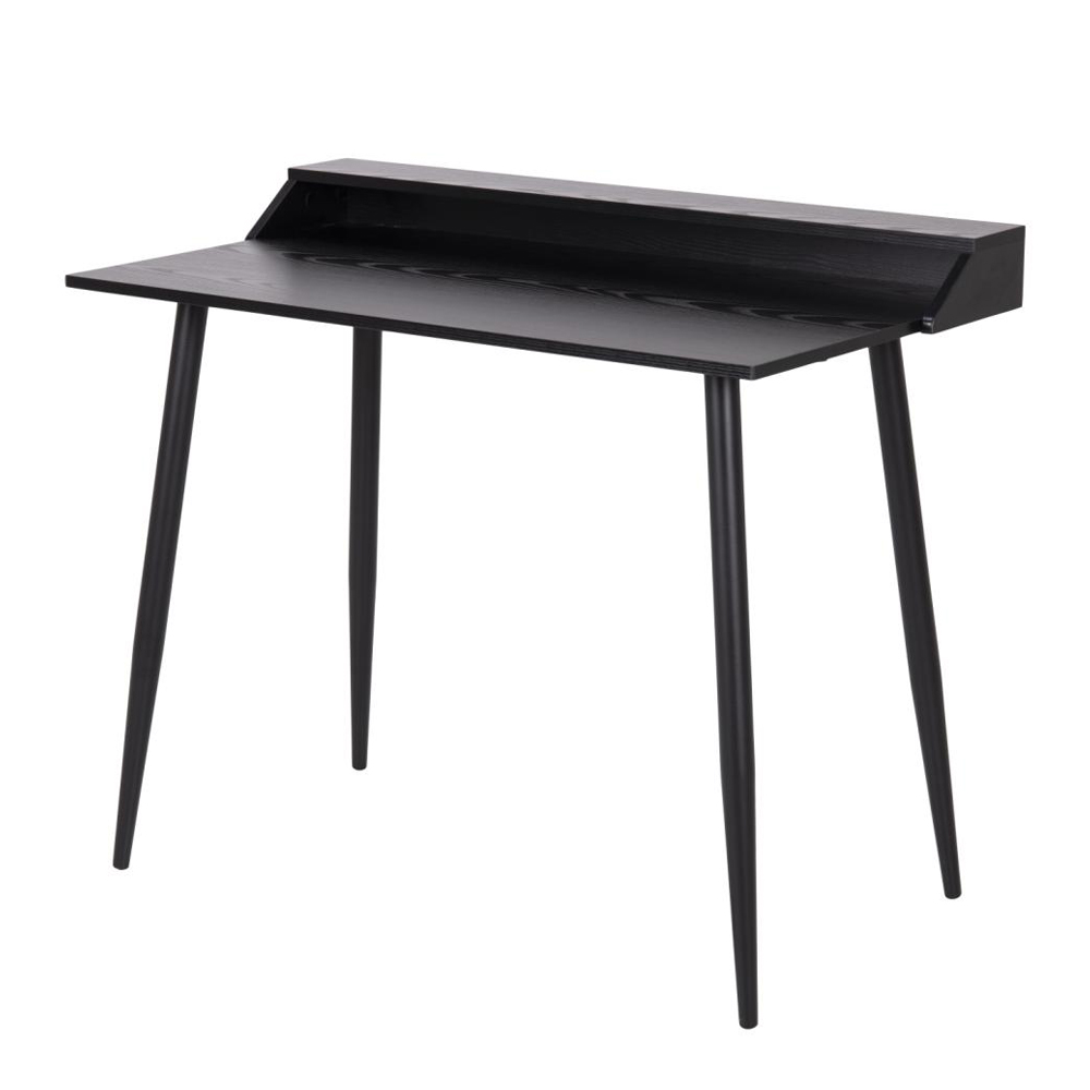 Biurko industrialne Benkari 100x55 cm z nadstawką czarne - zdjęcie 1