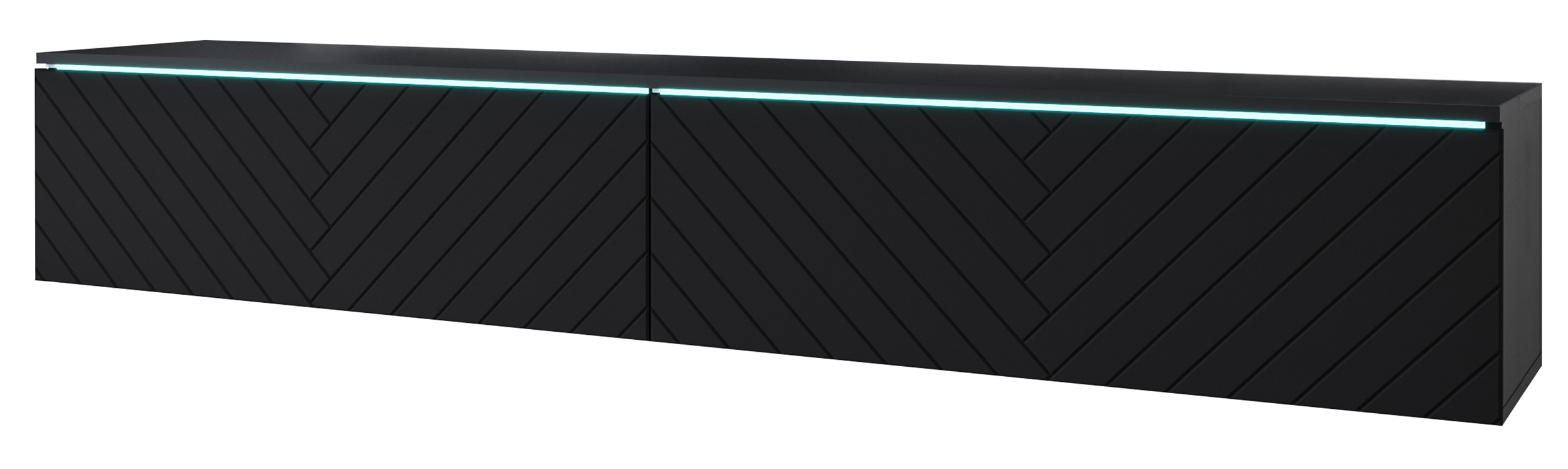 Szafka RTV Kane 180 cm czarny grafit/czarna jodełka - zdjęcie 1