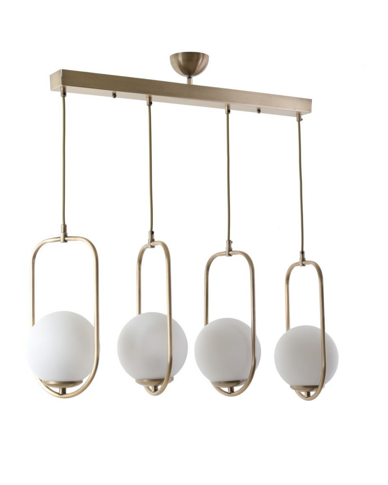 Lampa wisząca Tractially x4 białe klosze/ złota - zdjęcie 1