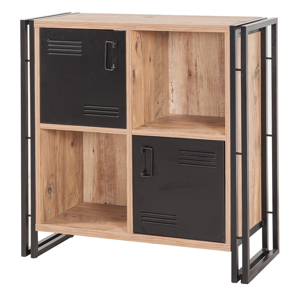 Regał metalowy Kentjur czarny/sosna 89 cm - zdjęcie 1