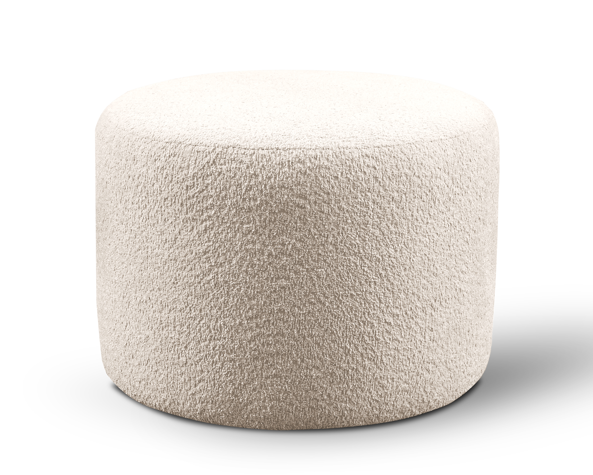 Pufa 60 cm Carmela jasnobeżowa boucle nogi czarne - zdjęcie 1