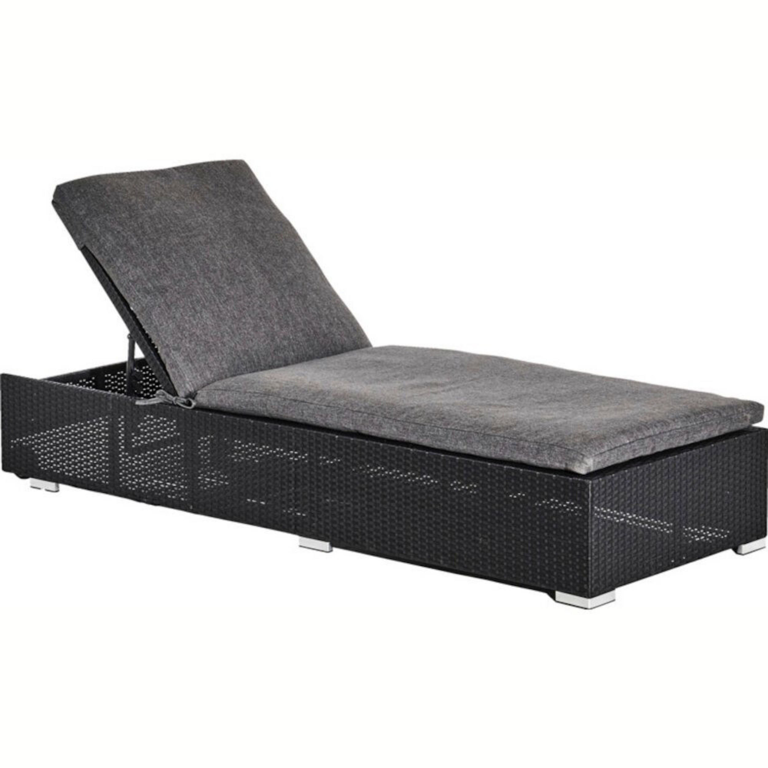 Leżak ogrodowy Doyles rattan ciemnoszary - zdjęcie 1