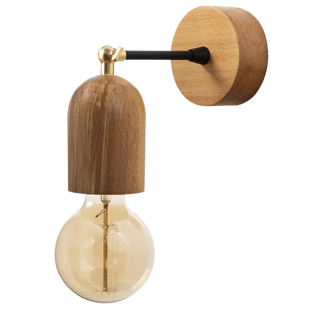 Kinkiet ścienny Dottec drewniany średnica 7 cm - zdjęcie 1