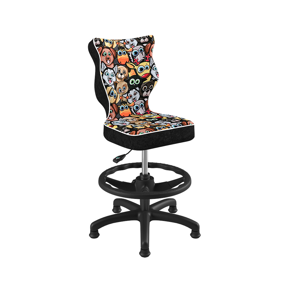 Krzesło biurowe młodzieżowe Petit z motywem zwierząt na czarnej podstawie rozmiar 4 WK+P - zdjęcie 1