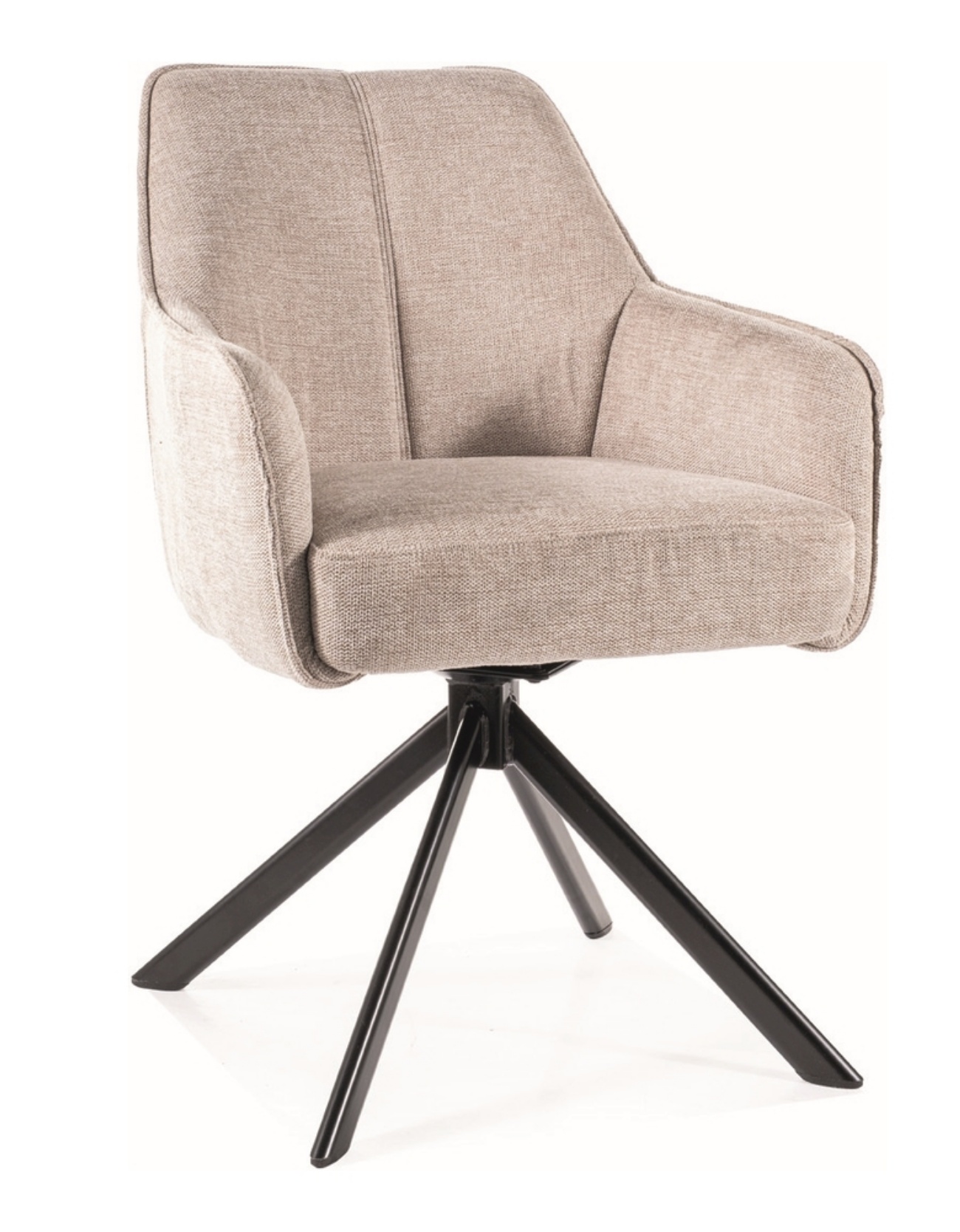 Krzesło tapicerowane Apsile z podłokietnikami beżowe - zdjęcie 1