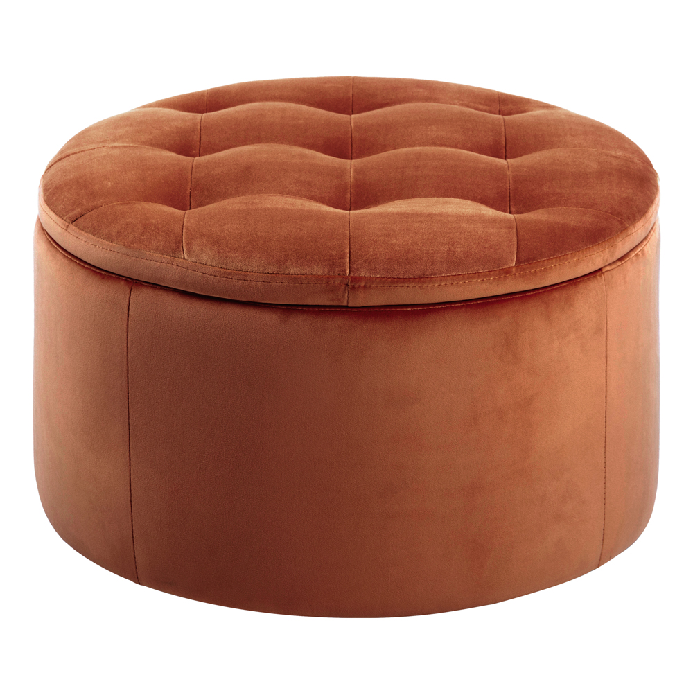 Pufa Retina pikowana miedziany welur - zdjęcie 1