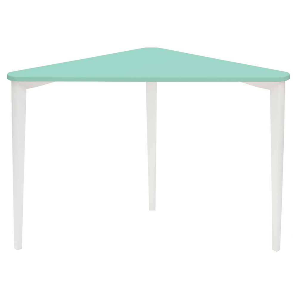 Biurko narożne Naja 114x85 cm biała podstawa Miętowy - zdjęcie 4