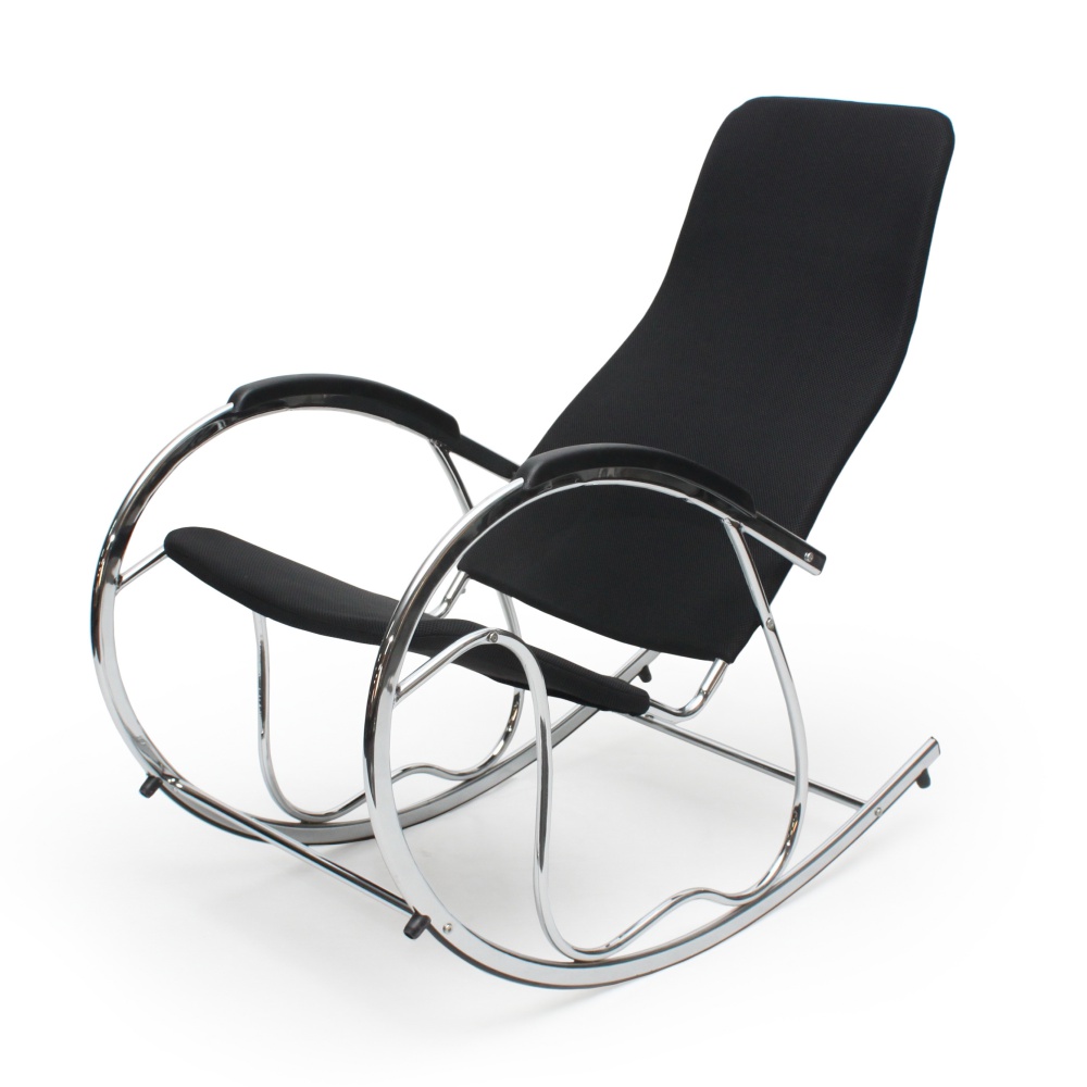 Fotel bujany Fabar czarny tkanina - zdjęcie 1