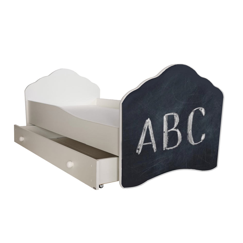 Łóżko dziecięce Sissa 160x80 cm z napisem ABC z szufladą - zdjęcie 1