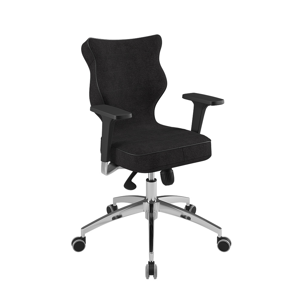 Krzesło biurowe Perto czarne na chromowanej podstawie - zdjęcie 1