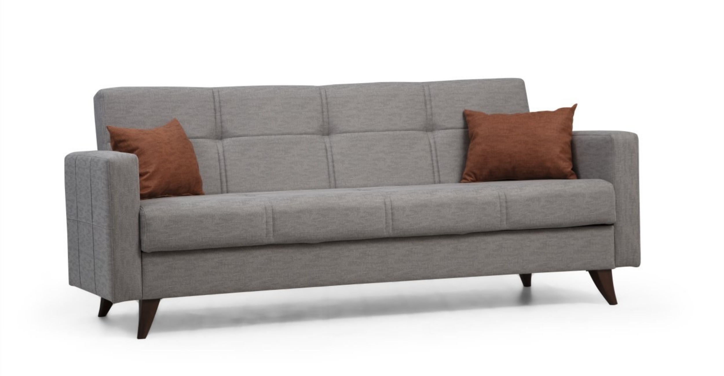 Kanapa trzyosobowa Desizes z podłokietnikami szara - zdjęcie 1