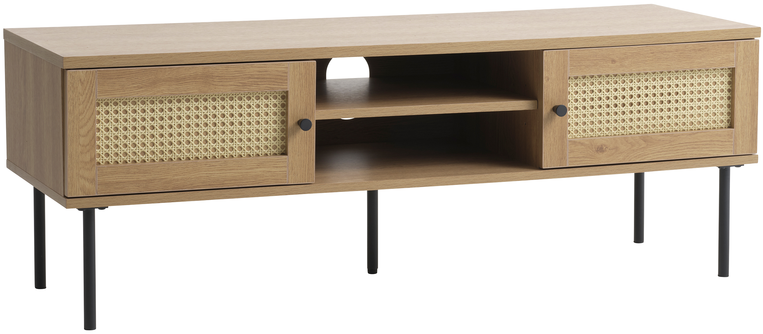 Szafka RTV Mogest 120 cm beżowa plecionka boho - zdjęcie 1