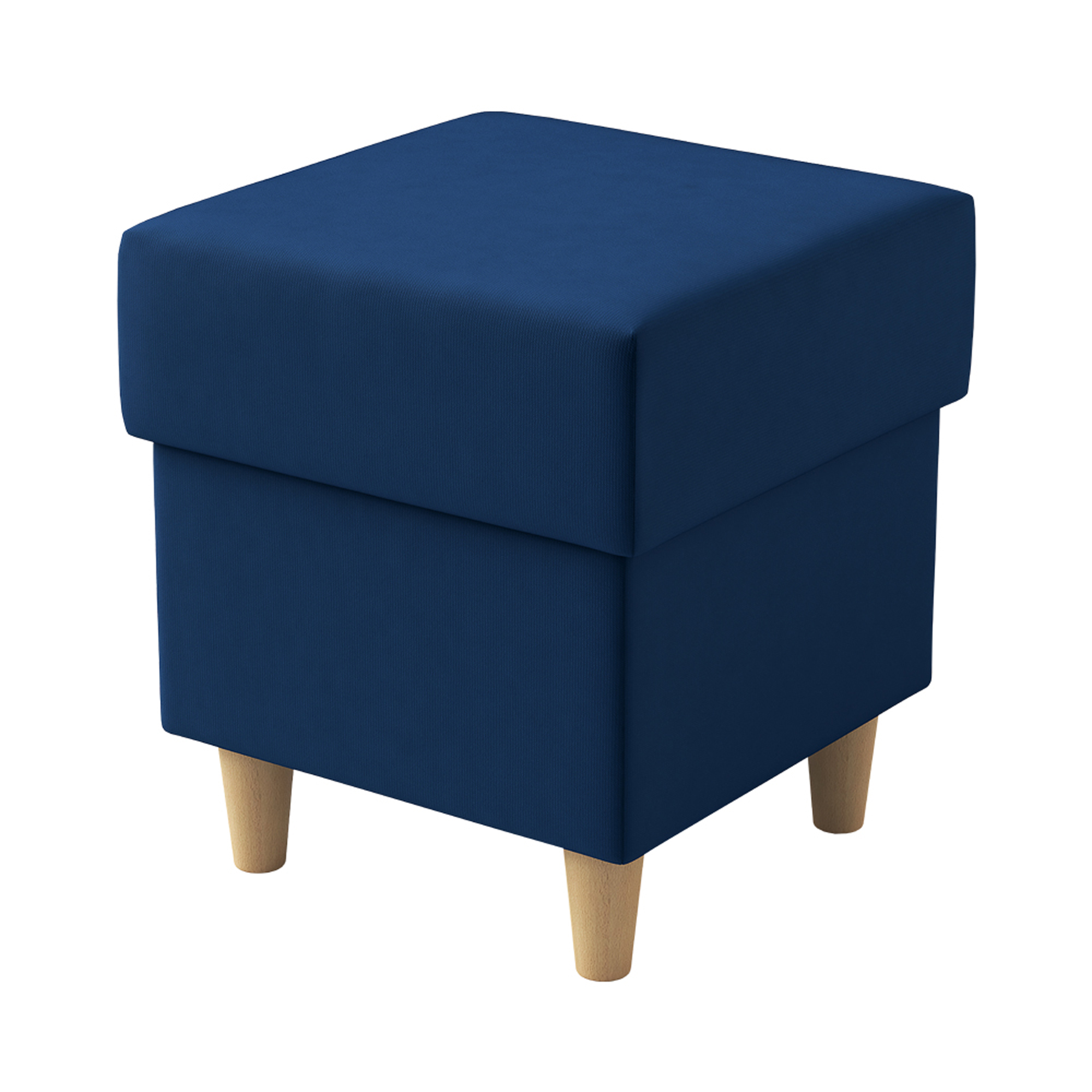 Pufa na drewnianych nóżkach Rewaills granatowa - zdjęcie 1