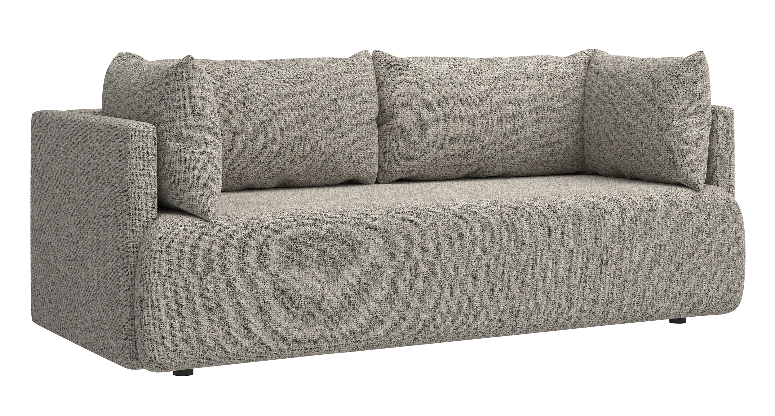 Kanapa rozkładana trzyosobowa Wing z pojemnikiem ciemnobeżowa plecionka - zdjęcie 1