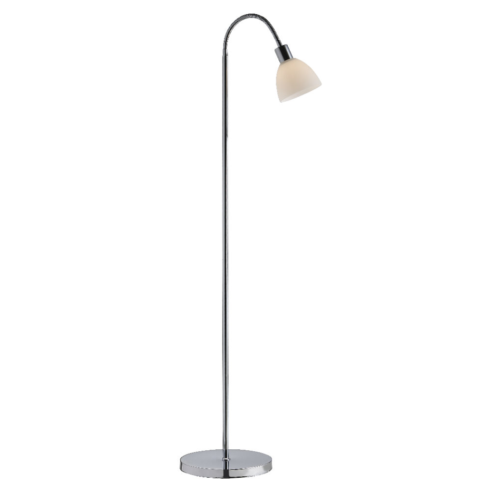 Lampa podłogowa Ray 155 cm srebrna ze szklanym kloszem - zdjęcie 1