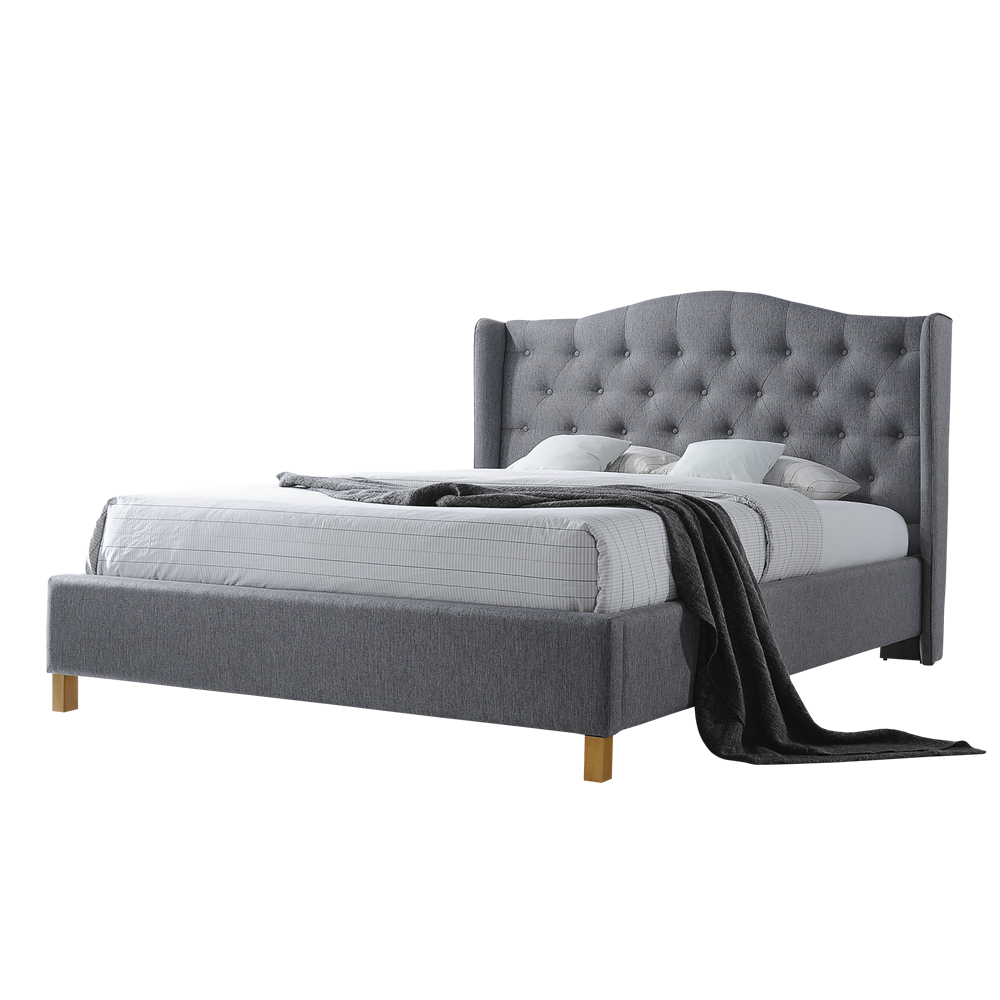 Łóżko tapicerowane Balmore 160x200 cm szare - zdjęcie 1