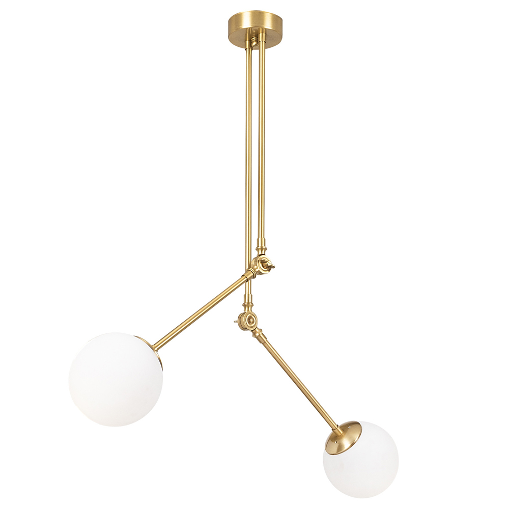 Lampa wisząca Nizatic x2 antyczne złoto/biały - zdjęcie 1