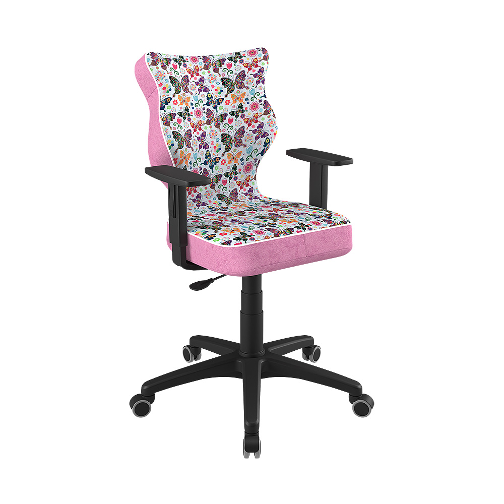 Krzesło biurowe młodzieżowe Duo z motywem motyli na czarnej podstawie rozmiar 5 - zdjęcie 1