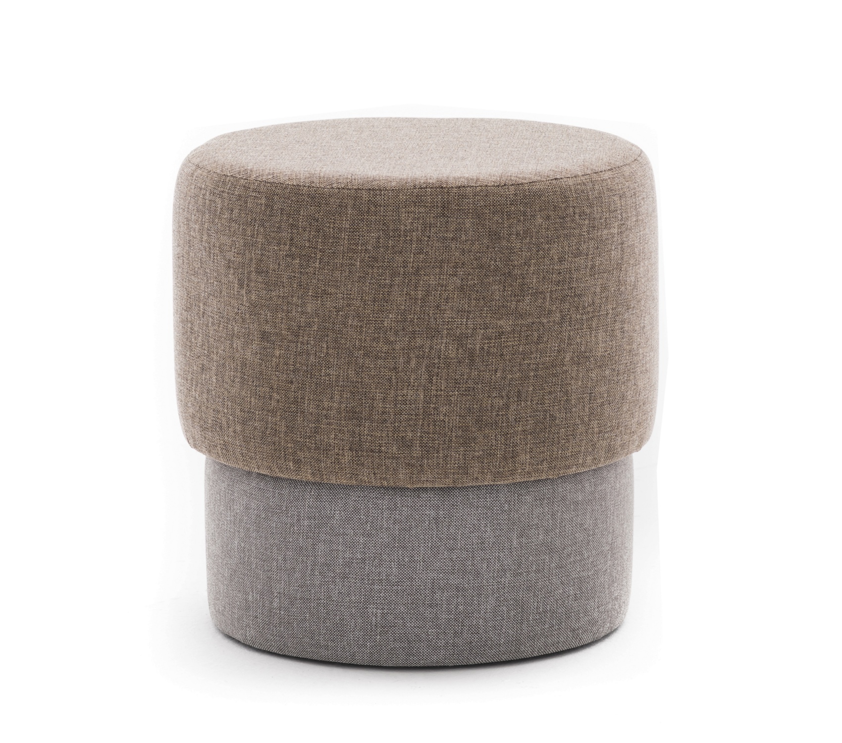 Pufa okrągła Blious średnica 40 cm brązowo/kremowa - zdjęcie 1